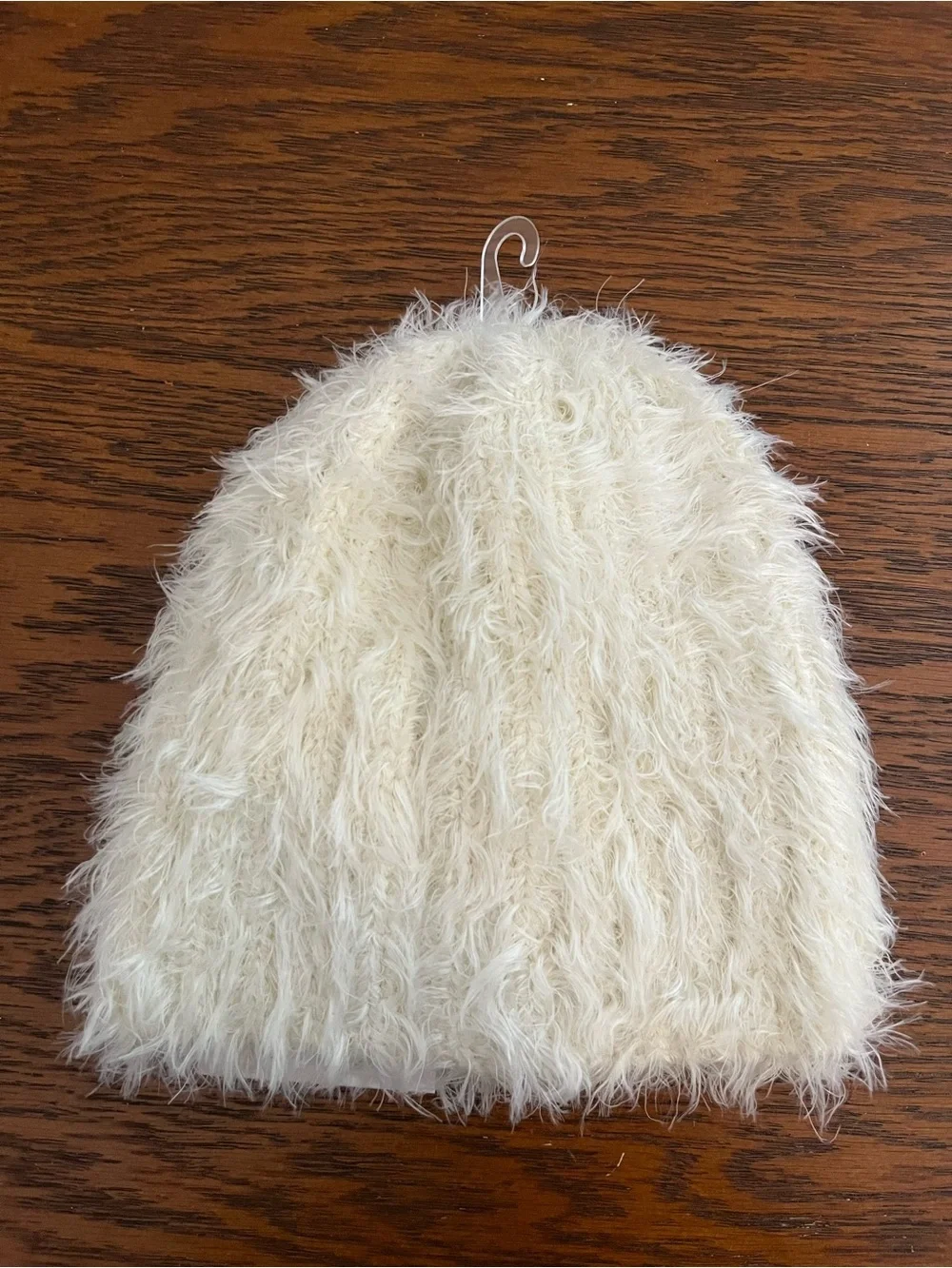 NWT Lemon Womens Fuzzy Beanie Hat Chalk Shaggy Warm Cozy